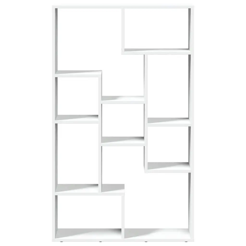 Bookcase White Engineered Wood 72x20x120.5 cm Shelving Unit Storage Display