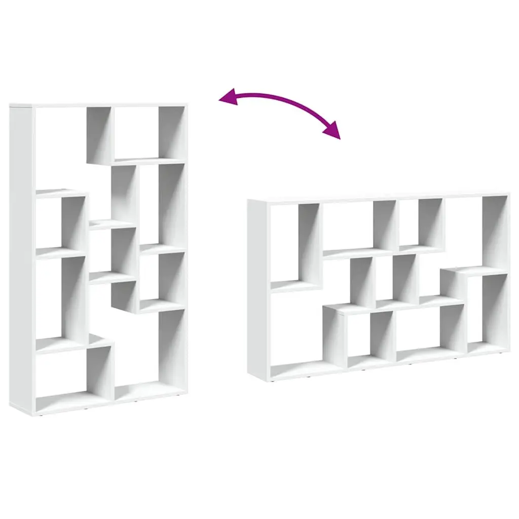 Bookcase White Engineered Wood 72x20x120.5 cm Shelving Unit Storage Display