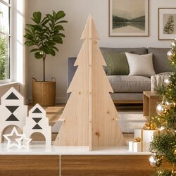 80cm Wooden Christmas Tree: Practical and Charming