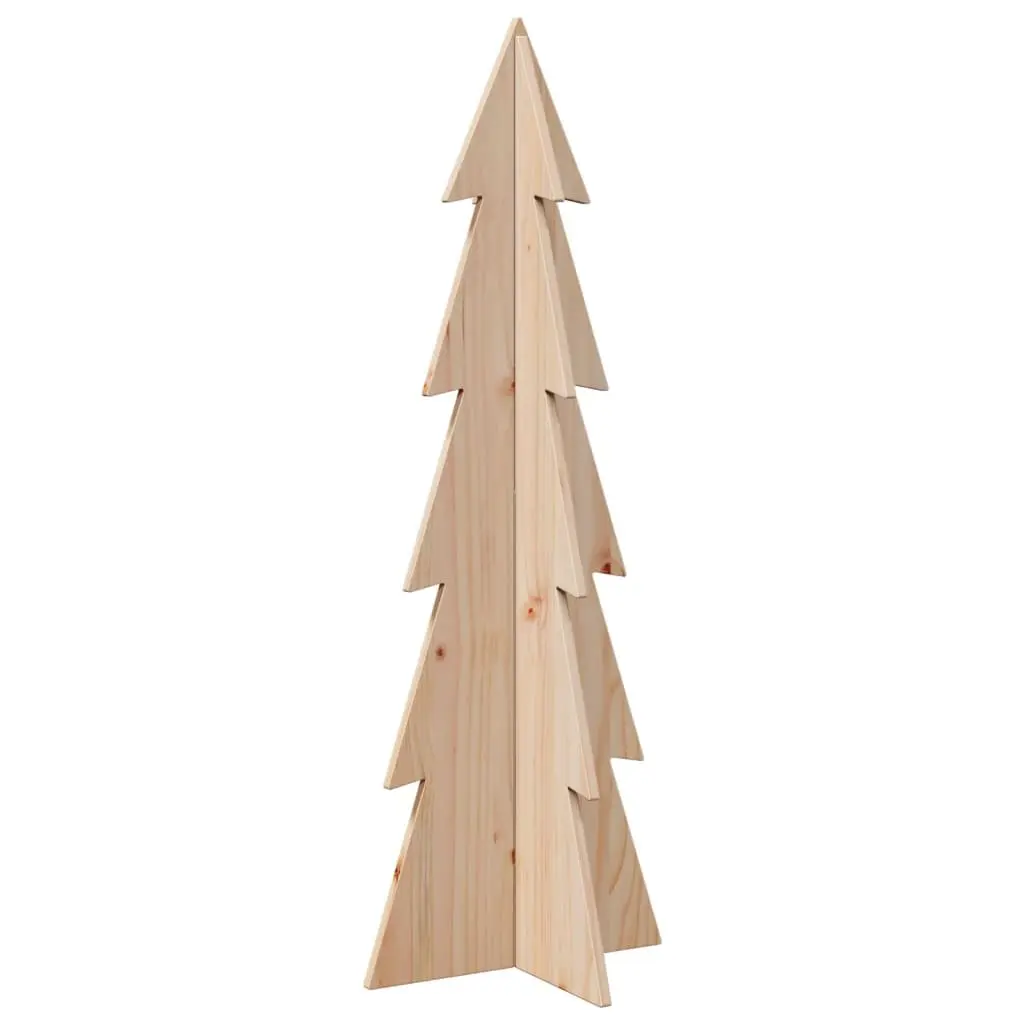 Rustic Wooden Christmas Tree Decoration 112cm Natural Pine Holiday Home Decor