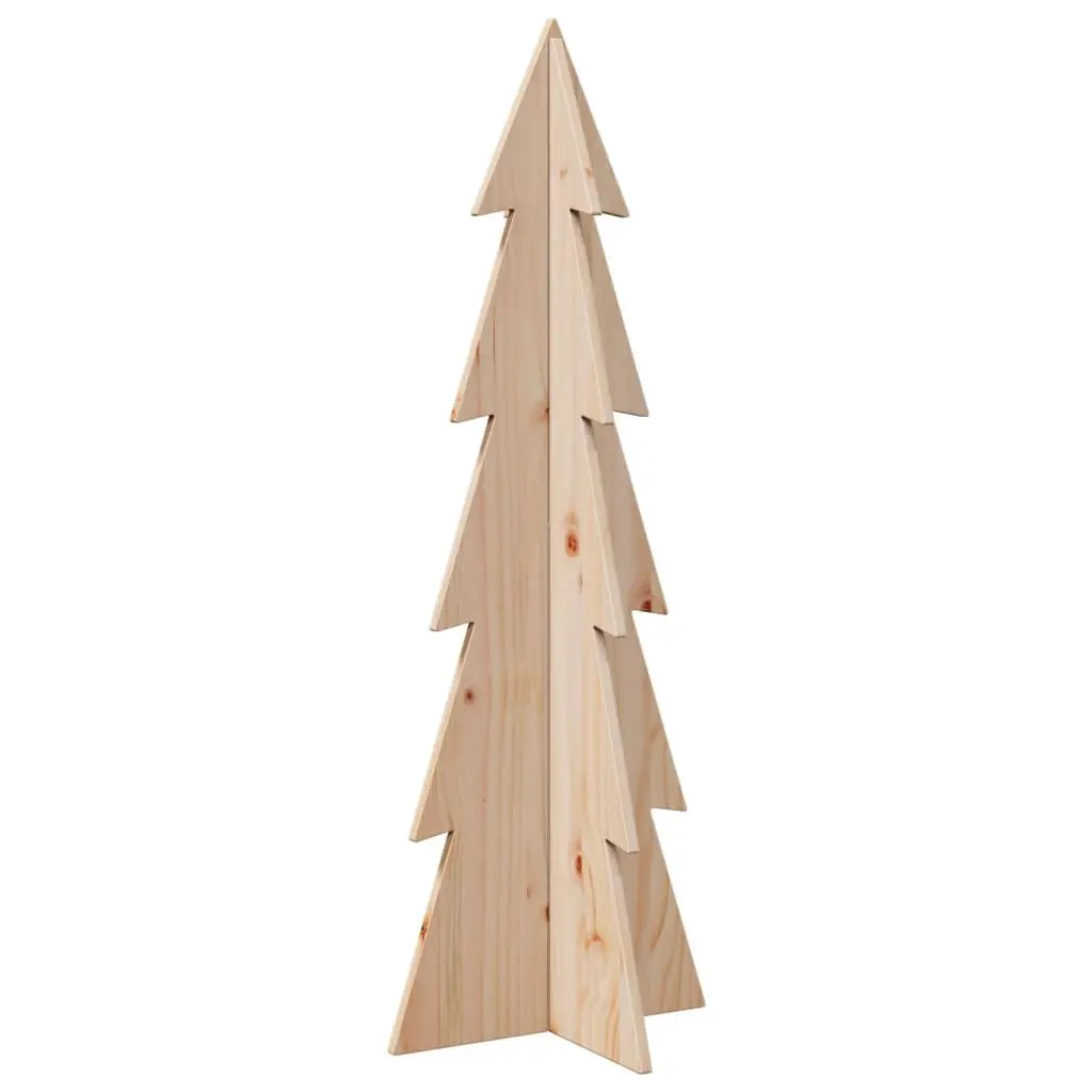 Rustic Wooden Christmas Tree Decoration 112cm Natural Pine Holiday Home Decor