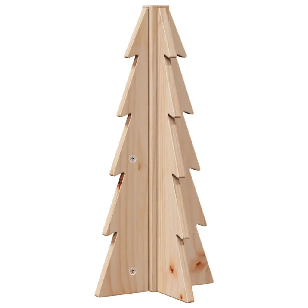 Wooden Christmas Tree Decoration Natural Pine 49cm Brown