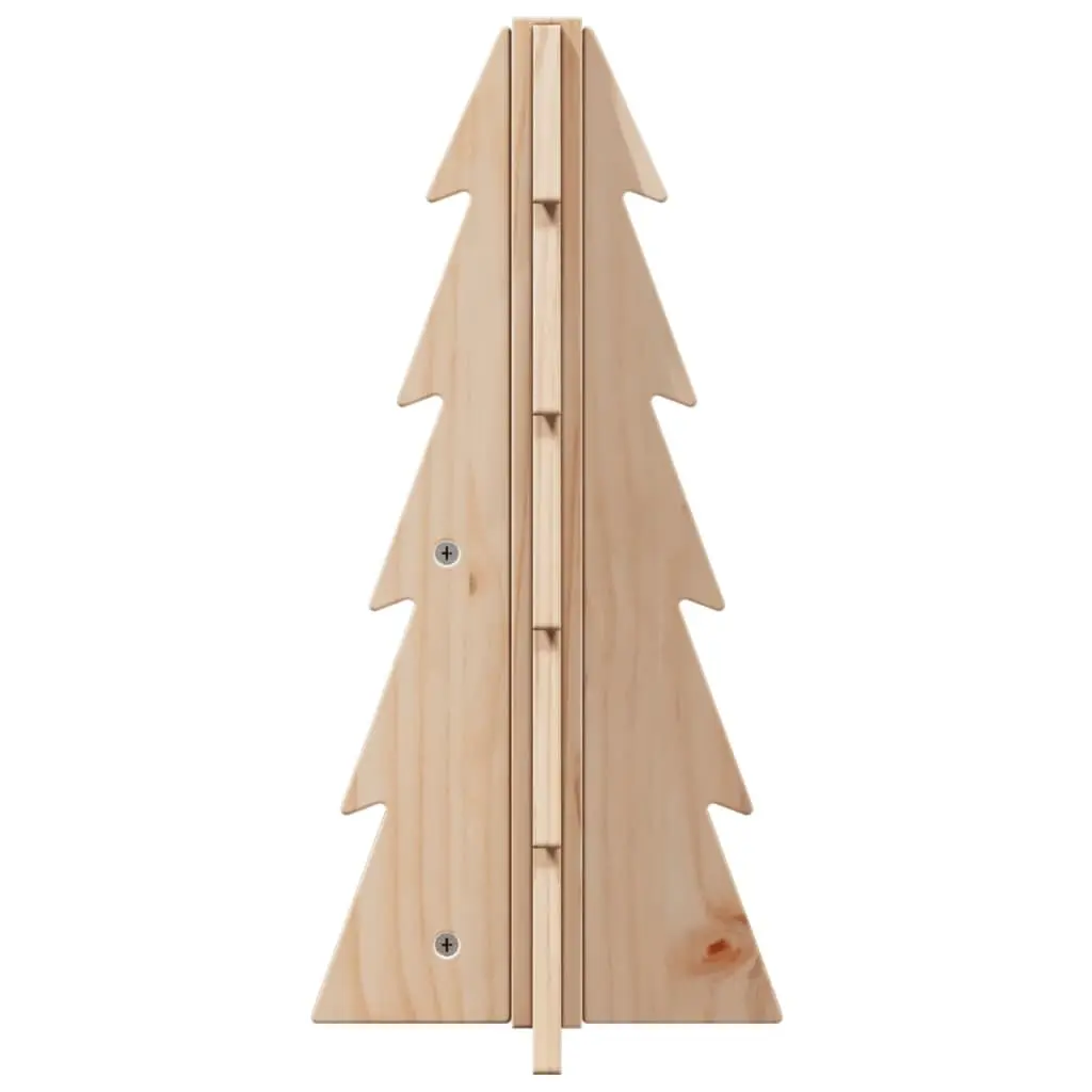 Wooden Christmas Tree Decoration Natural Pine 49cm Brown
