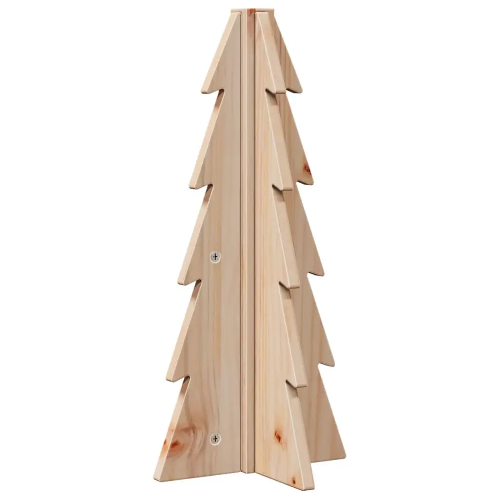 Wooden Christmas Tree Decoration Natural Pine 49cm Brown