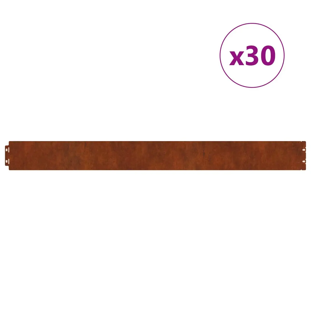 Garden Lawn Edging Border 30 Piece Flexible 20x103cm Rusty Steel