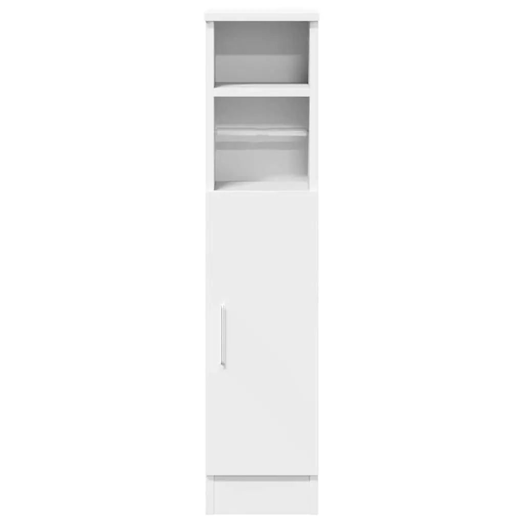 Bathroom Cabinet Storage Cupboard with Toilet Roll Holder 20.5 x 22 x 90 cm White
