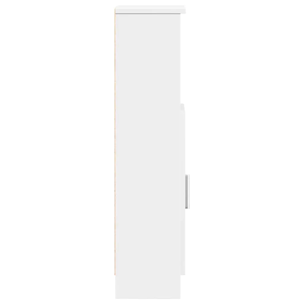 Bathroom Cabinet Storage Cupboard with Toilet Roll Holder 20.5 x 22 x 90 cm White