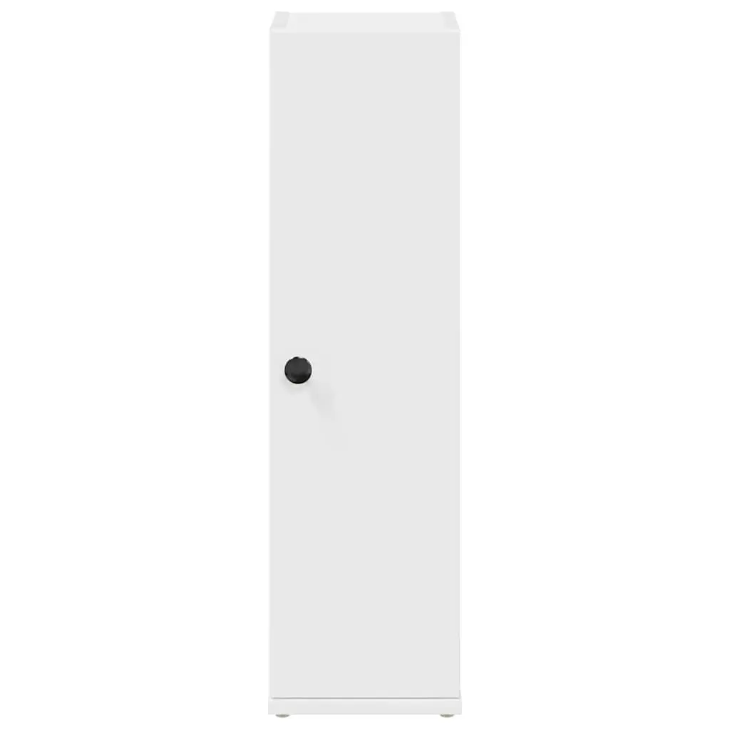 Bathroom Cabinet Storage Cupboard with Toilet Roll Holder Adjustable Shelves White 20.5W x 22D x 72H cm