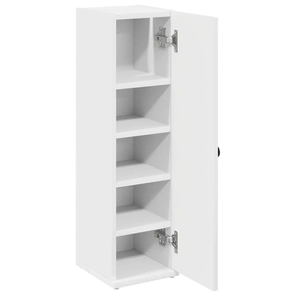 Bathroom Cabinet Storage Cupboard with Toilet Roll Holder Adjustable Shelves White 20.5W x 22D x 72H cm