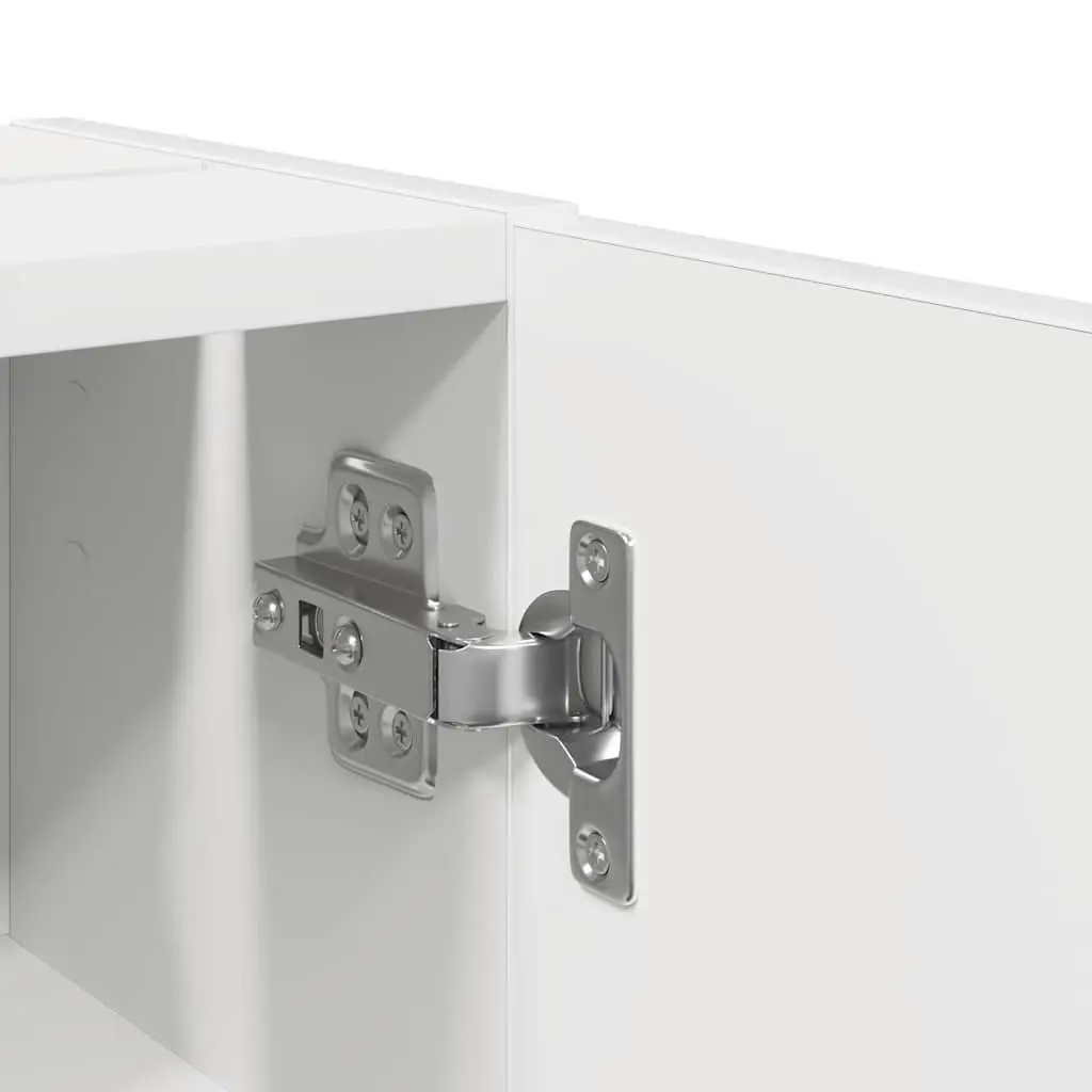 Bathroom Cabinet Storage Cupboard with Toilet Roll Holder Adjustable Shelves White 20.5W x 22D x 72H cm