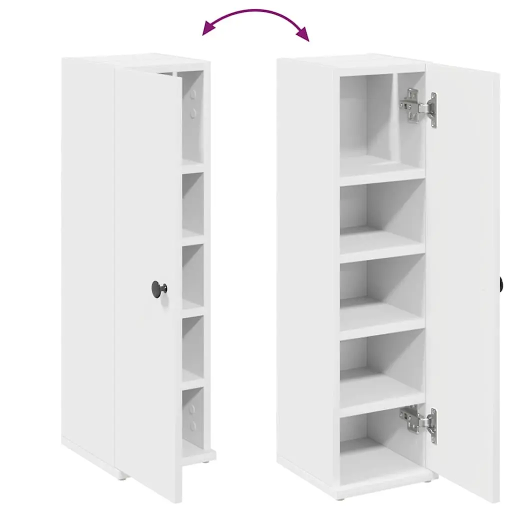 Bathroom Cabinet Storage Cupboard with Toilet Roll Holder Adjustable Shelves White 20.5W x 22D x 72H cm