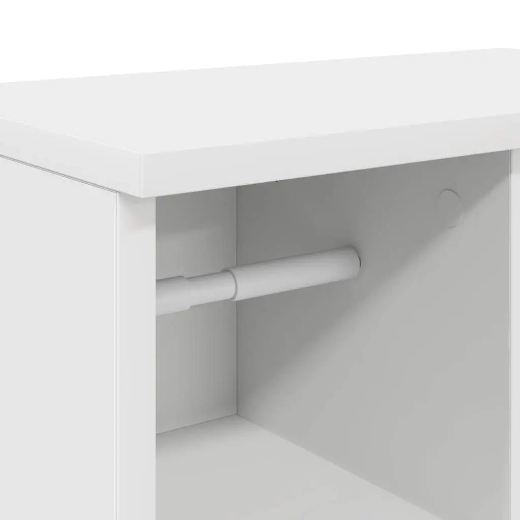 Bathroom Cabinet Storage Vanity Unit with Roll Holder 39x22x90cm White