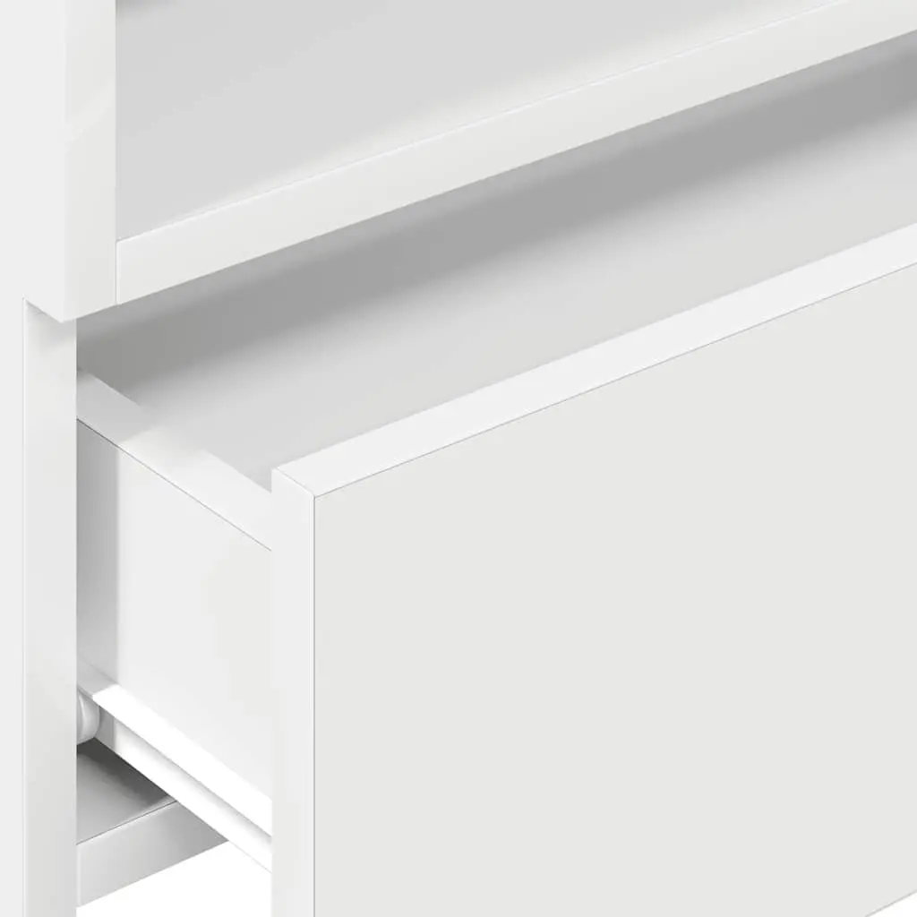 Bedside Cabinet Wall-mounted White Storage Drawer Nightstand Floating Shelf