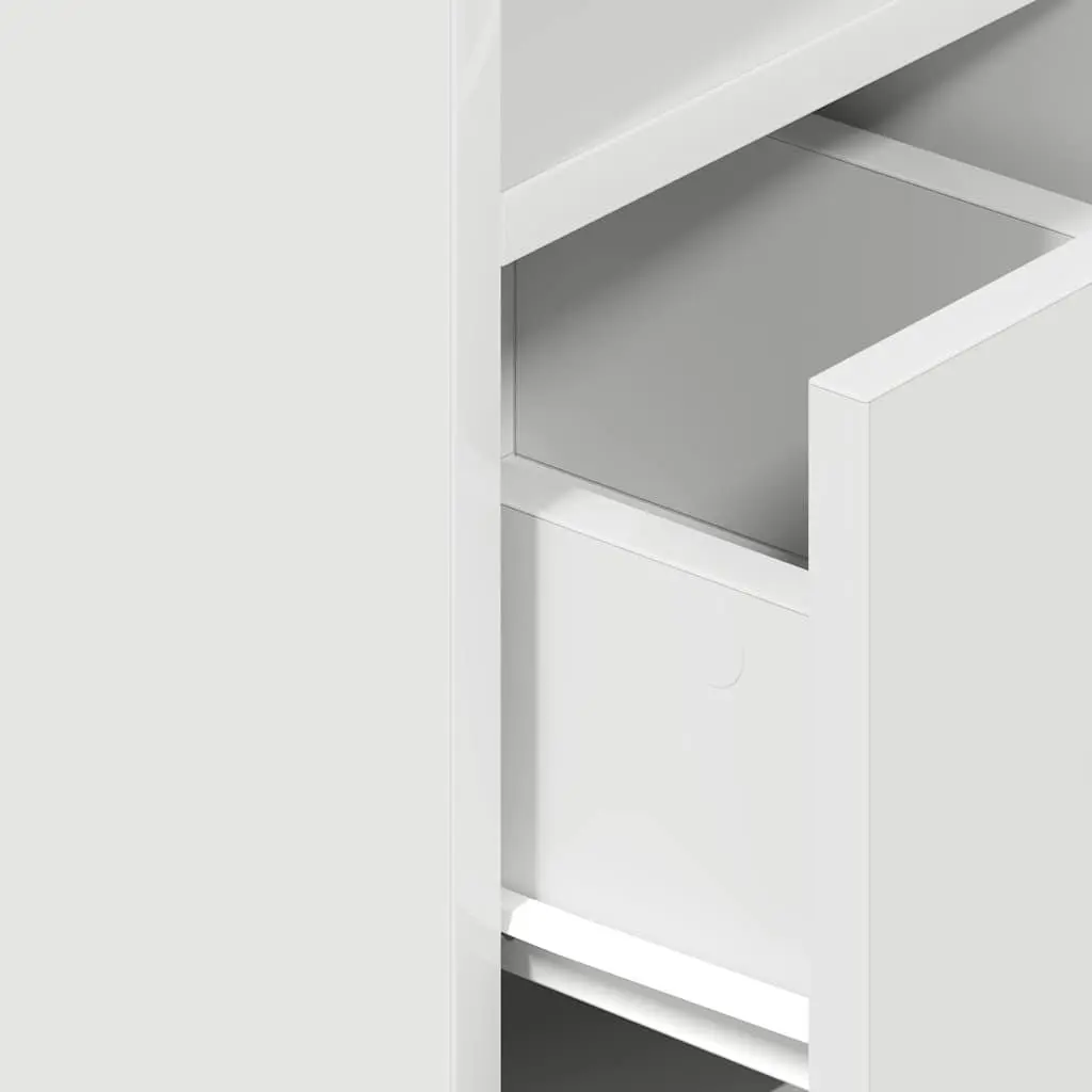 Bedside Cabinet Bedroom Storage Table 25x31x66cm White