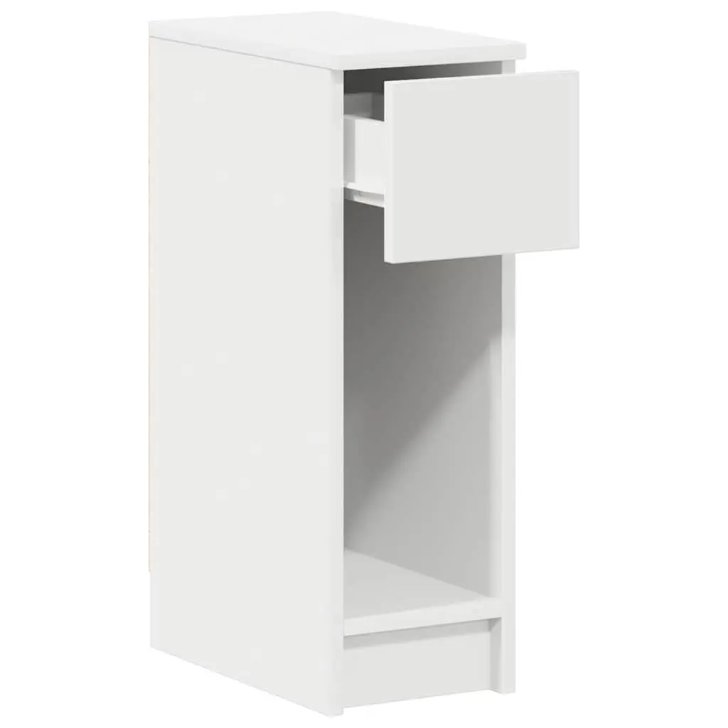 Bedside Cabinet with Drawer White Bedroom Nightstand Storage Table 20x36x60cm