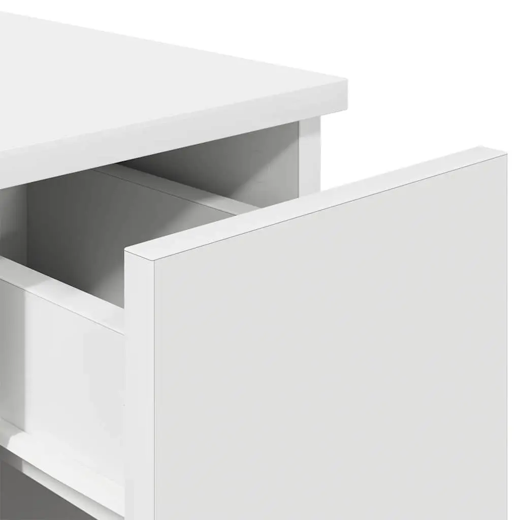 Bedside Cabinet 2 pcs Storage Nightstand 20 x 36 x 60 cm White