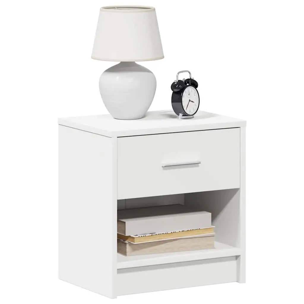 Bedside Cabinet Bedroom Storage Table 39x28x41cm White