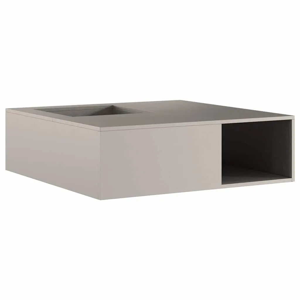 Square Outdoor Fire Pit Heating 100x100x30cm Brown