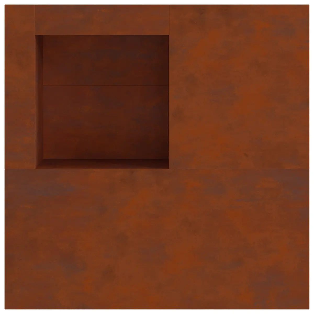 Square Outdoor Fire Pit Heating 100x100x30cm Brown