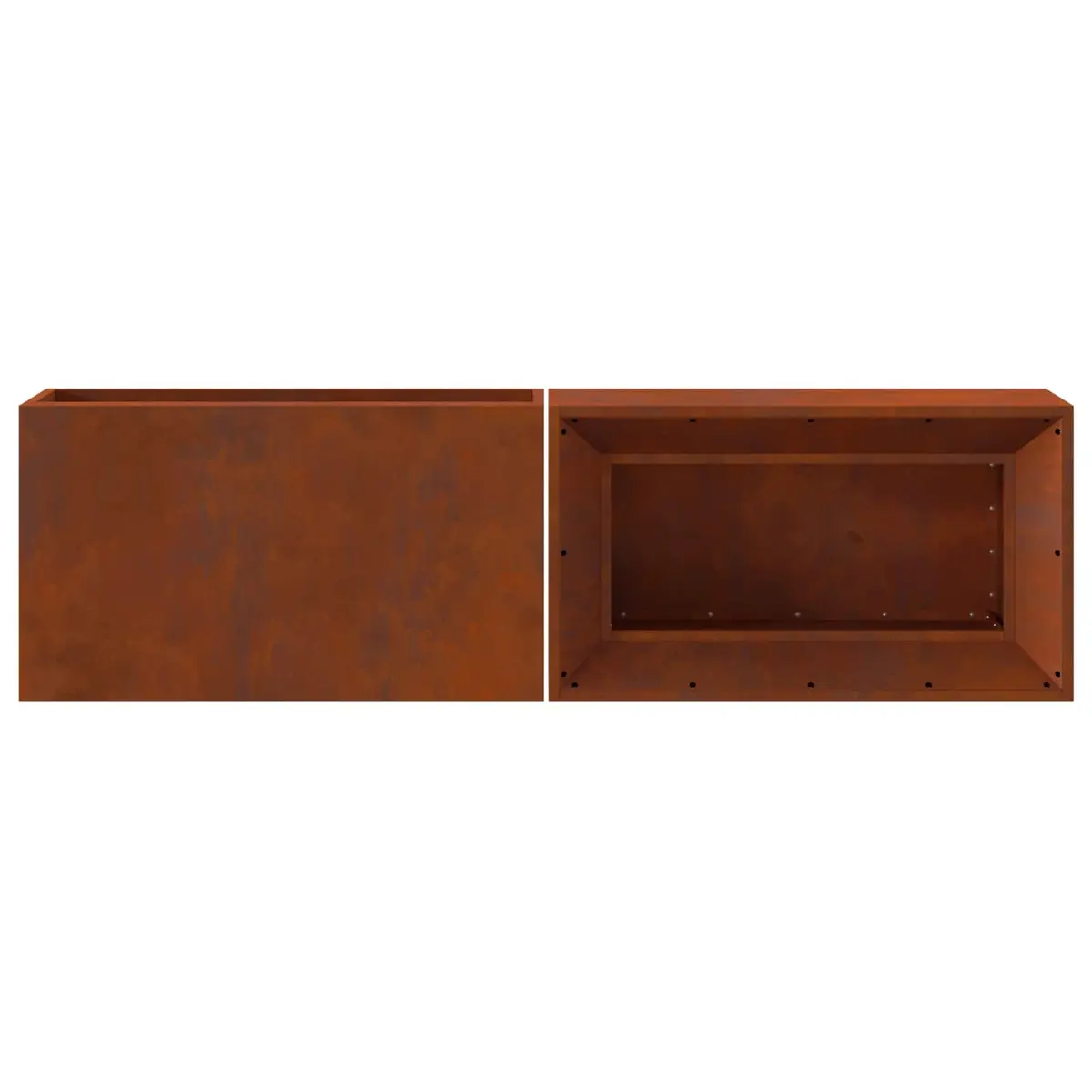 Rectangular Outdoor Fire Pit 160cm Garden Fireplace Brown