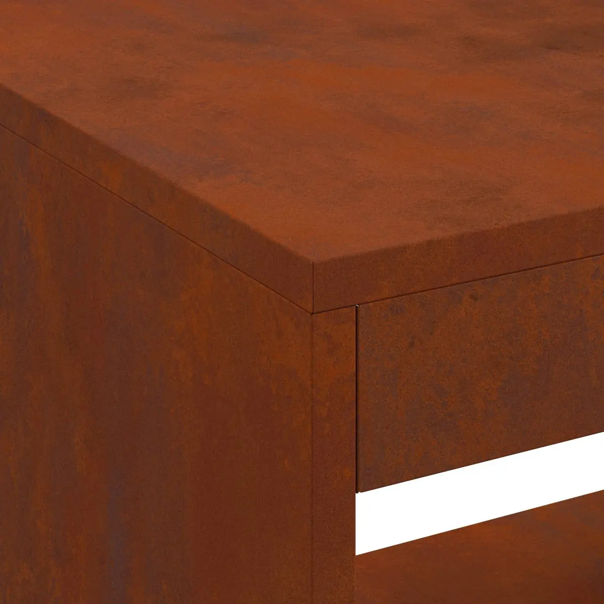 Rectangular Outdoor Fire Pit 160cm Garden Fireplace Brown