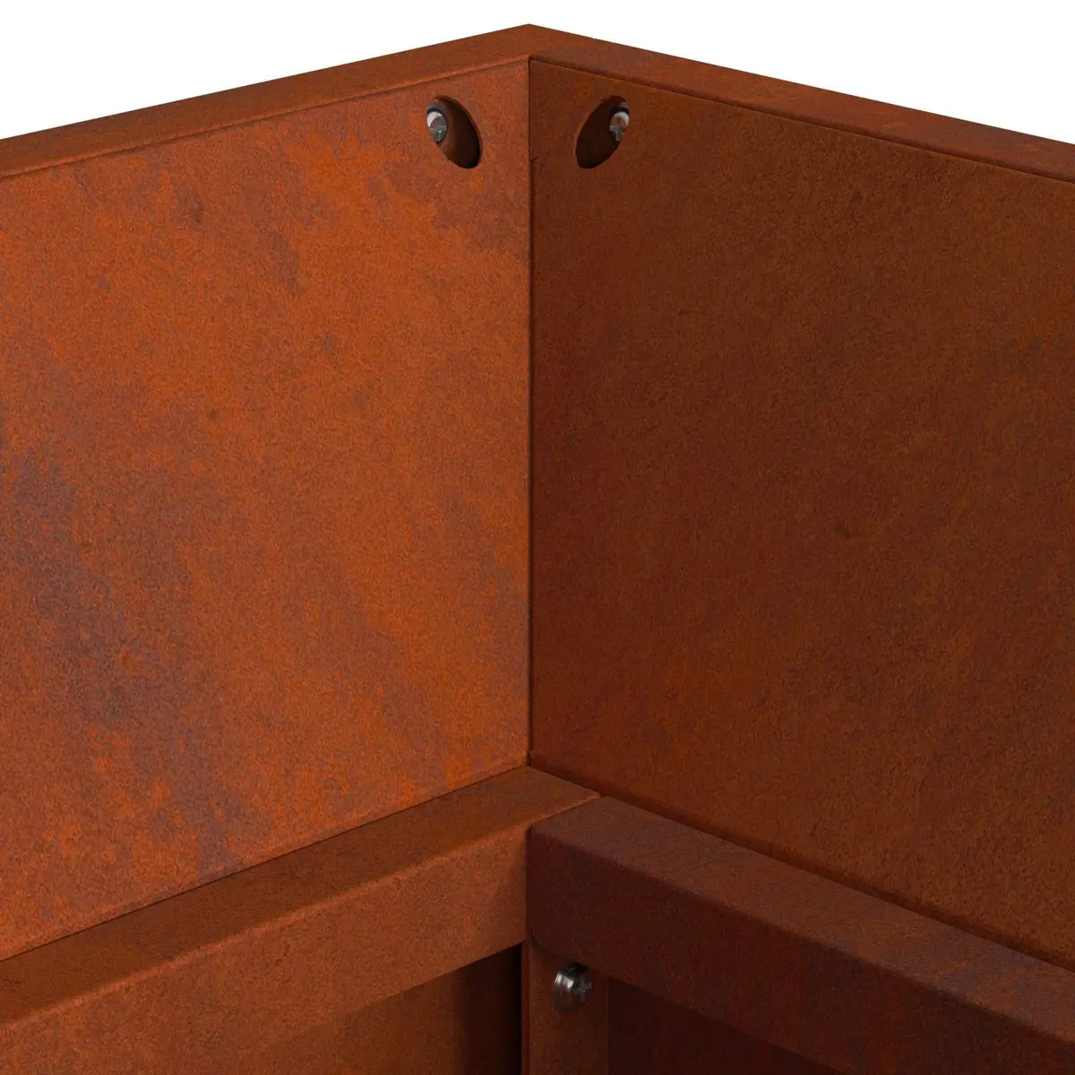 Rectangular Outdoor Fire Pit 160cm Garden Fireplace Brown