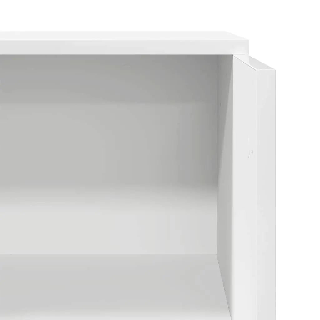 Reception Desk White Engineered Wood Office Counter Built-in Shelf Storage