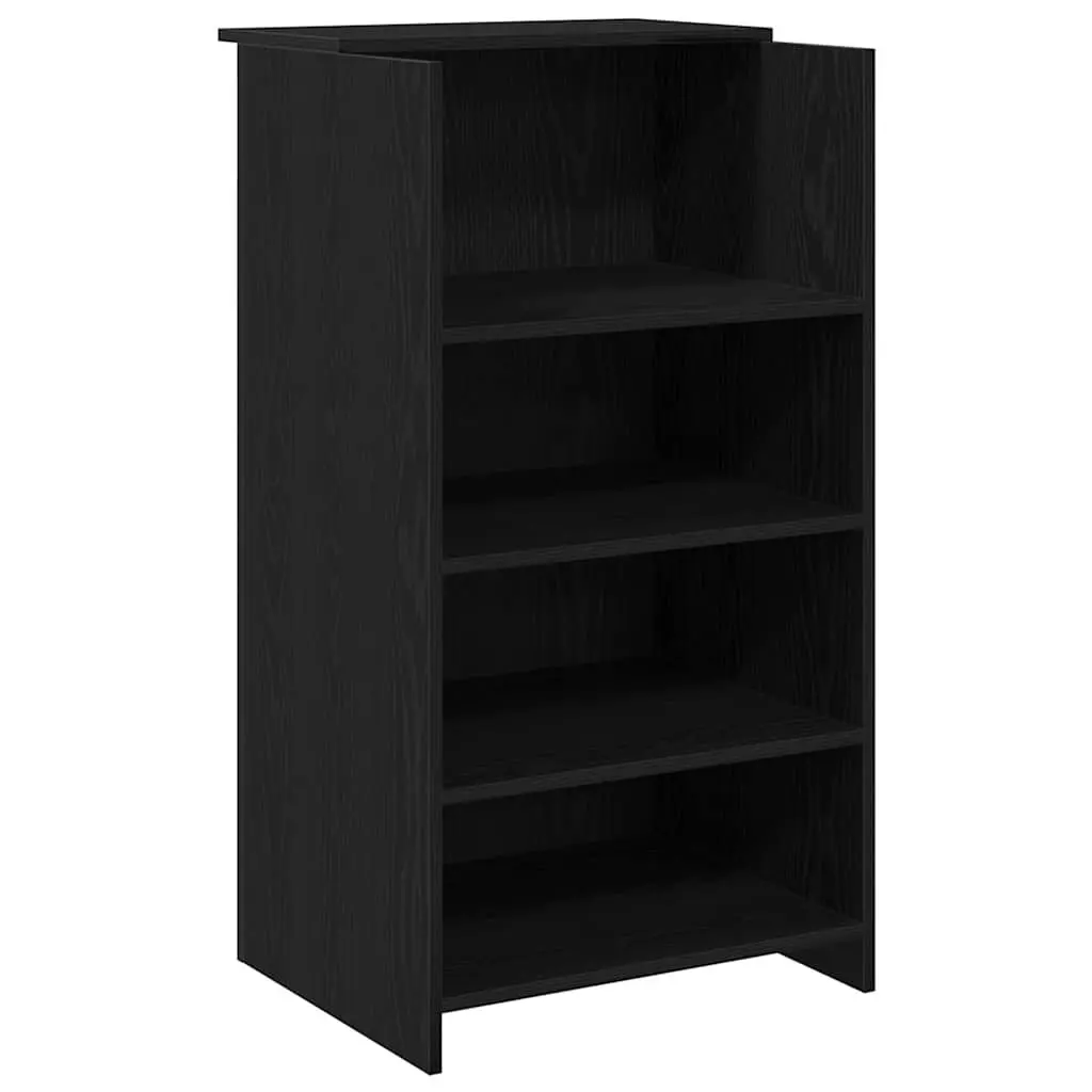 Reception Desk Black 55x50x103.5 cm with Counter Storage Shelf Office Furniture