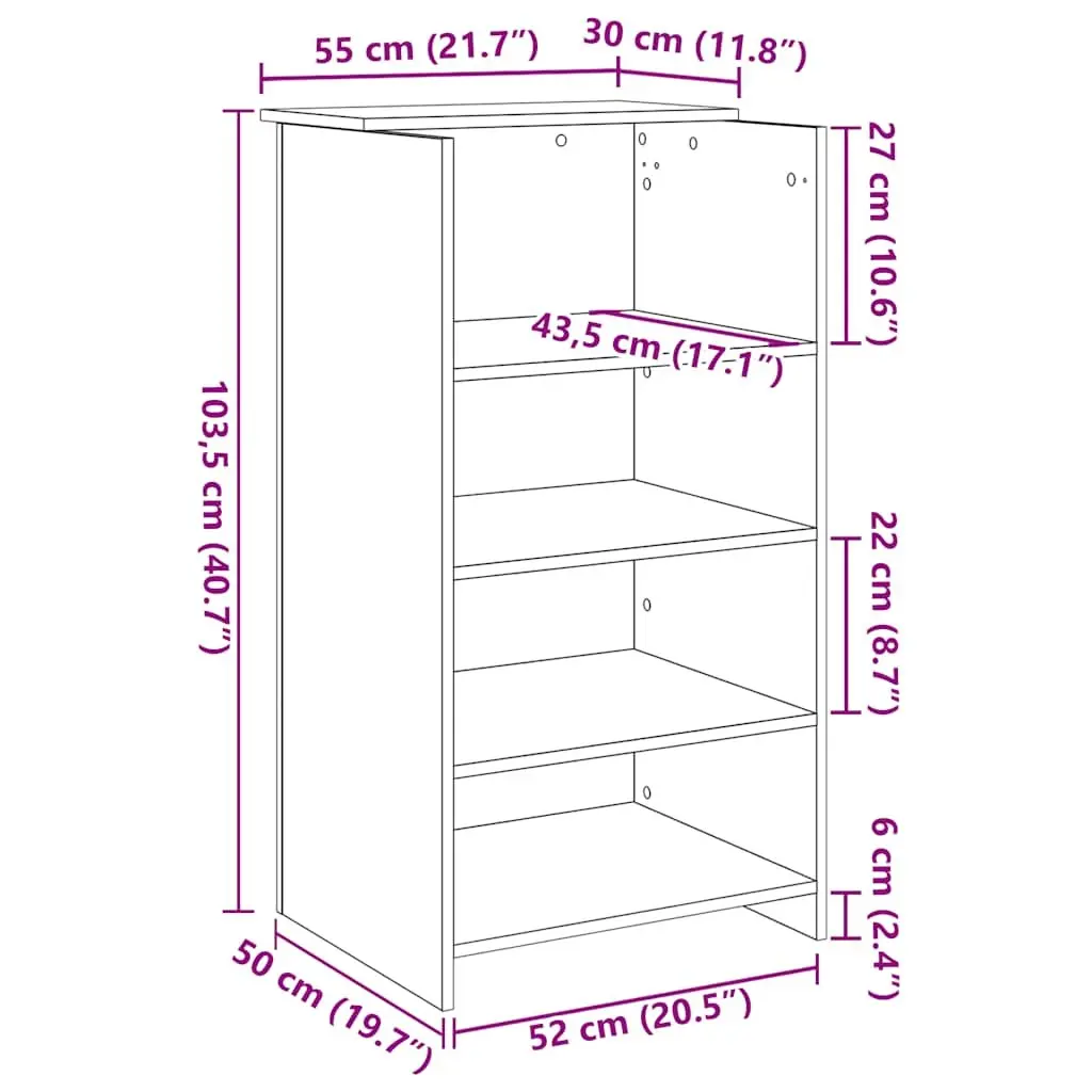 Reception Desk Black 55x50x103.5 cm with Counter Storage Shelf Office Furniture