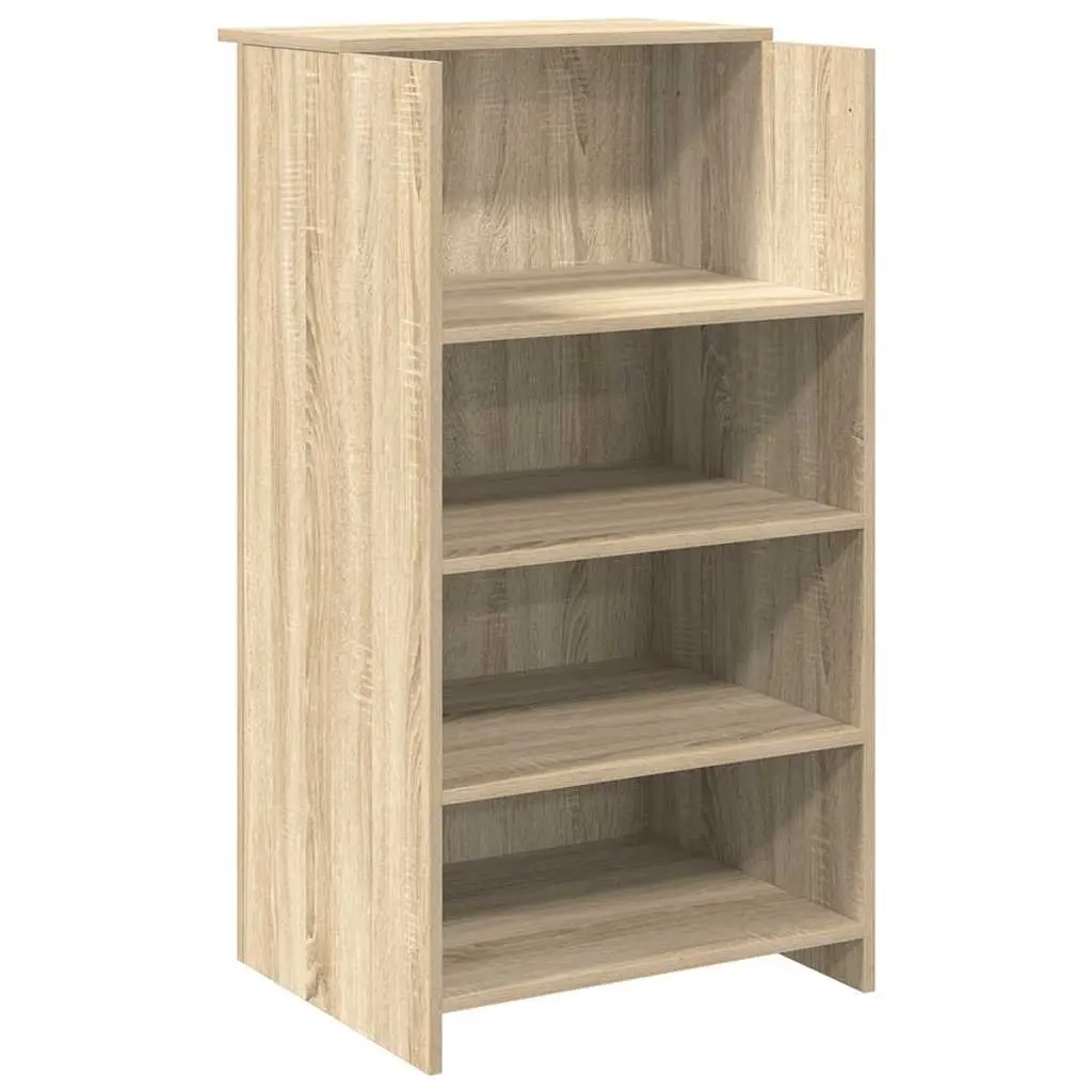 Reception Desk Brown Engineered Wood Office Counter 55x50x103.5cm