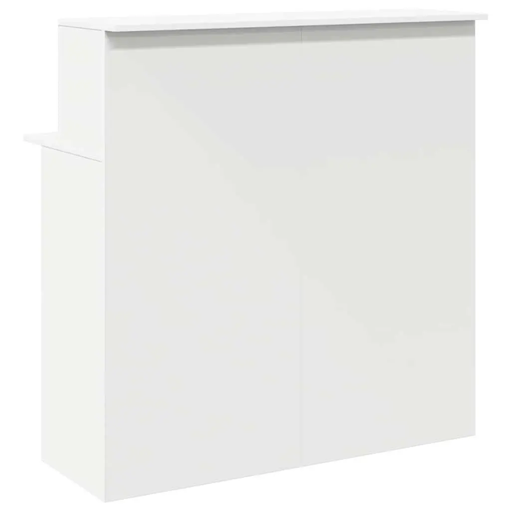 Reception Desk White 100x50x103.5 cm Office Counter Engineered Wood Built-in