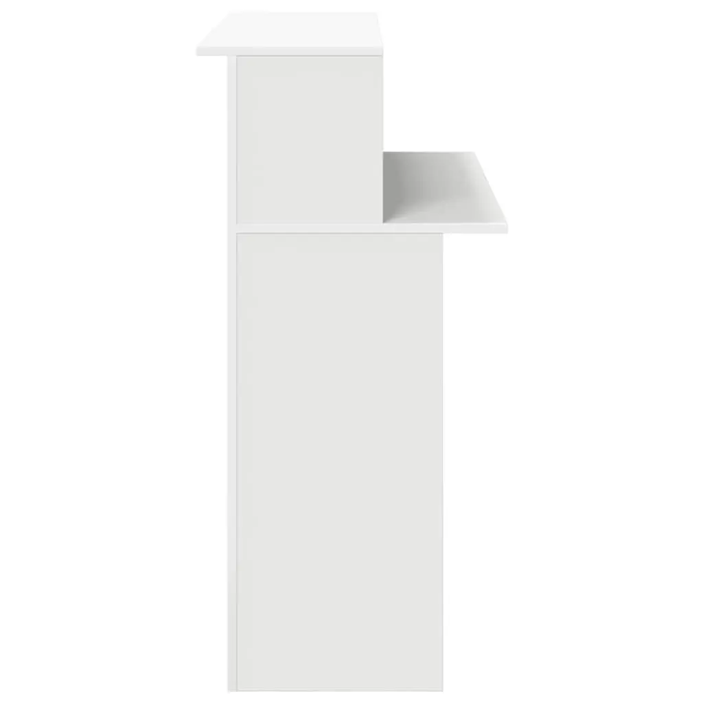 Reception Desk White 100x50x103.5 cm Office Counter Engineered Wood Built-in