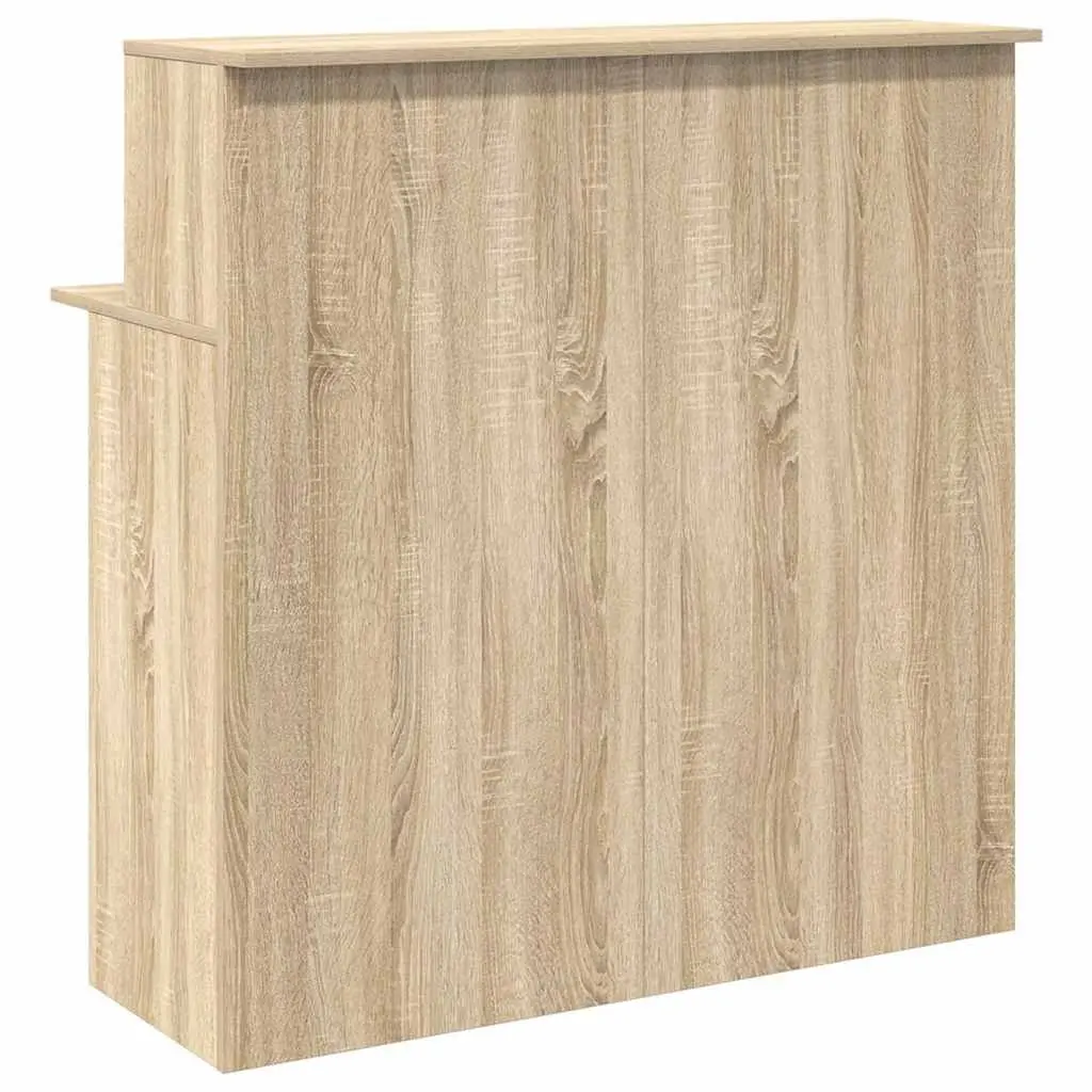Reception Desk Sonoma Oak Brown Engineered Wood Counter Office Furniture