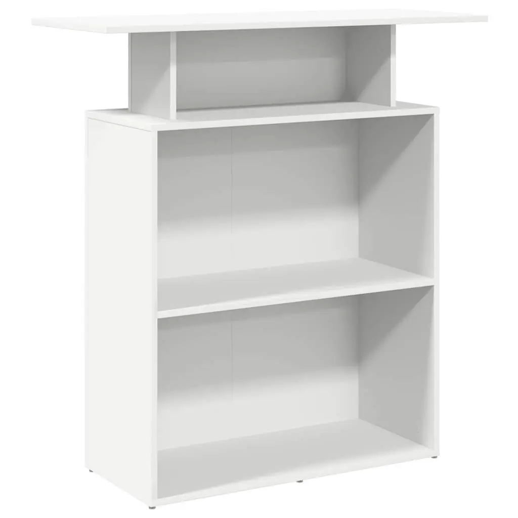 Reception Desk White 100x40x104 cm Counter Office Furniture Engineered Wood