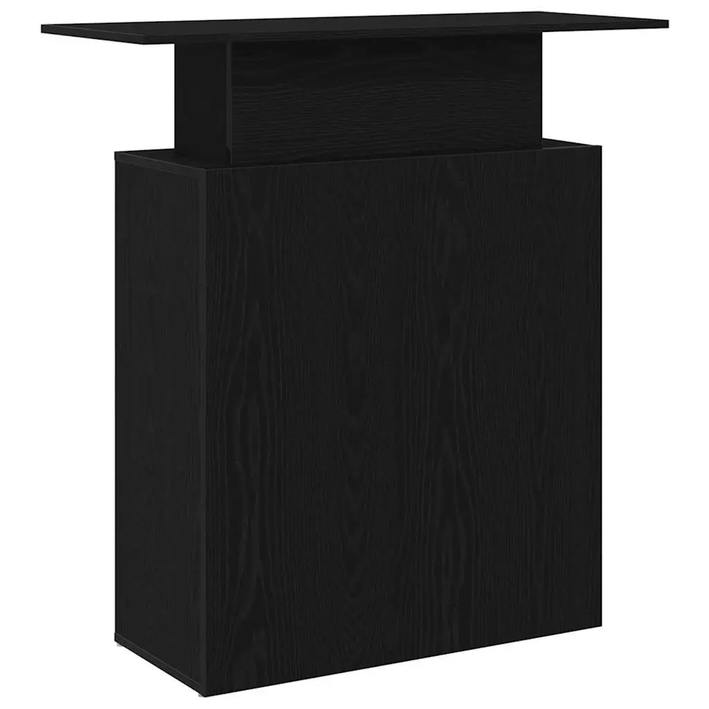 Reception Desk Black 100x40x104 cm Counter Checkout Office Engineered Wood