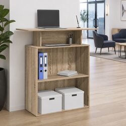 Reception Desk Sonoma Oak 100x40x104 cm Office Counter with Storage Shelf