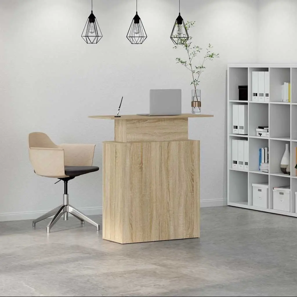 Reception Desk Office Counter 100x40x104 cm Sonoma Oak