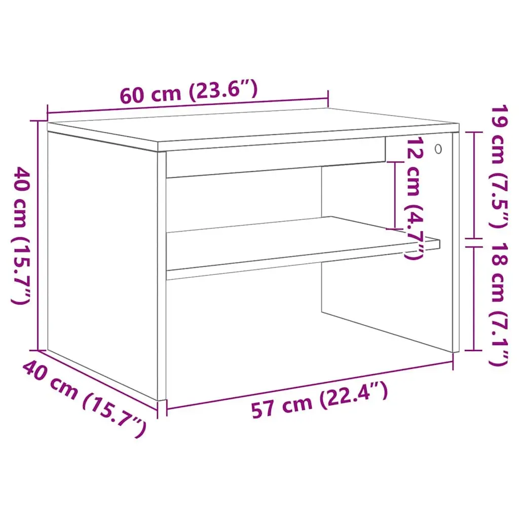 TV Cabinet White Media Storage Unit 60x40x40 cm Engineered Wood