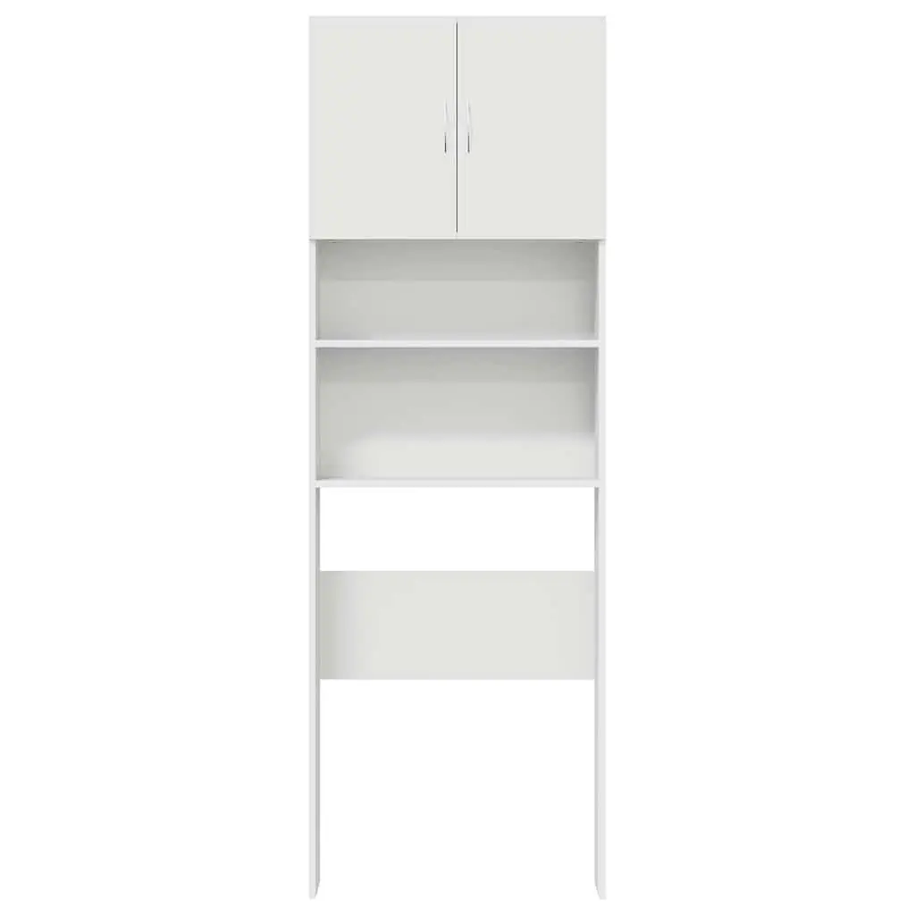 Washing Machine Cabinet Storage Organizer 64x24x190 cm White