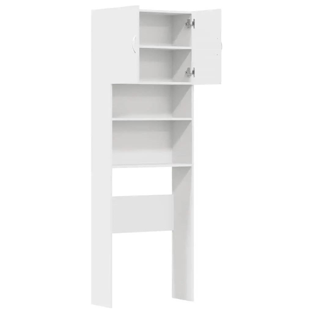 Washing Machine Cabinet Storage Organizer 64x24x190 cm White