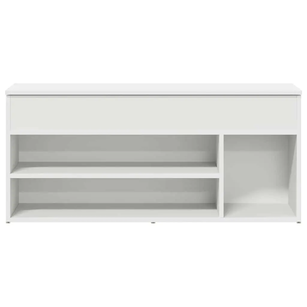 Shoe Bench White Storage Organiser Seating Entryway Hallway Footwear Rack 102 x 30.5 x 45 cm