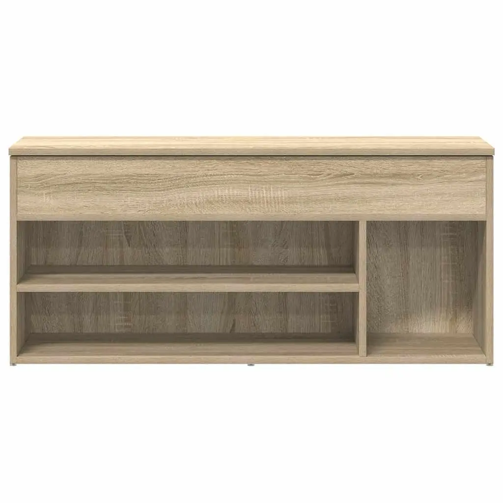 Shoe Bench Storage Seating Organiser Cabinet 102x30.5x45cm Brown Engineered Wood