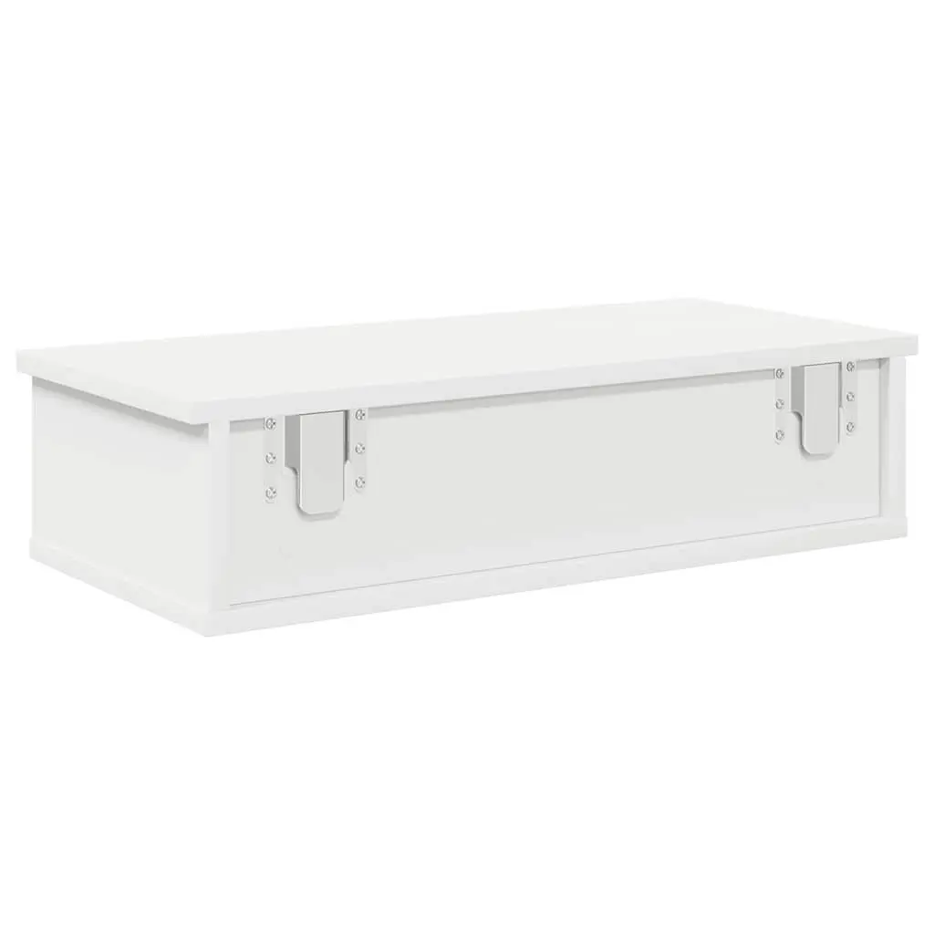 White Wall Shelf with Drawers for Home Organization