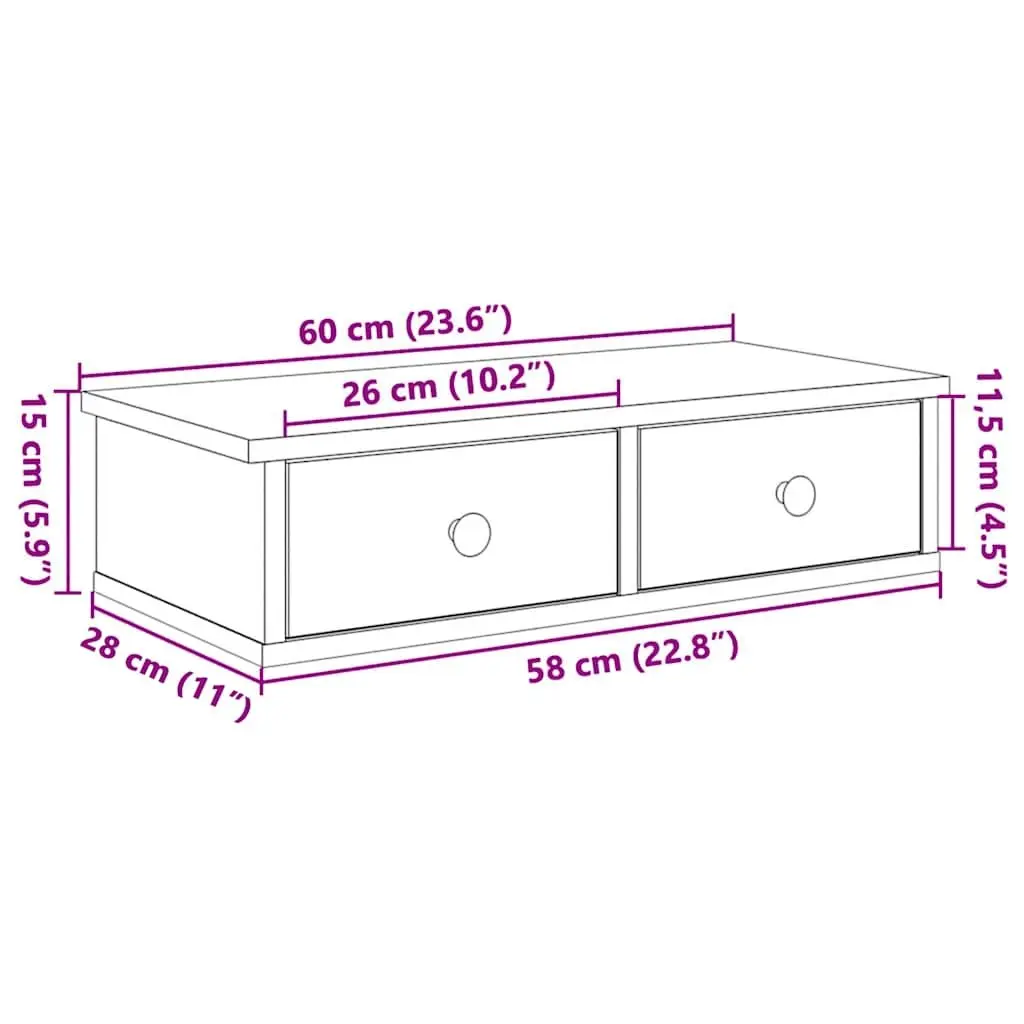 White Wall Shelf with Drawers for Home Organization