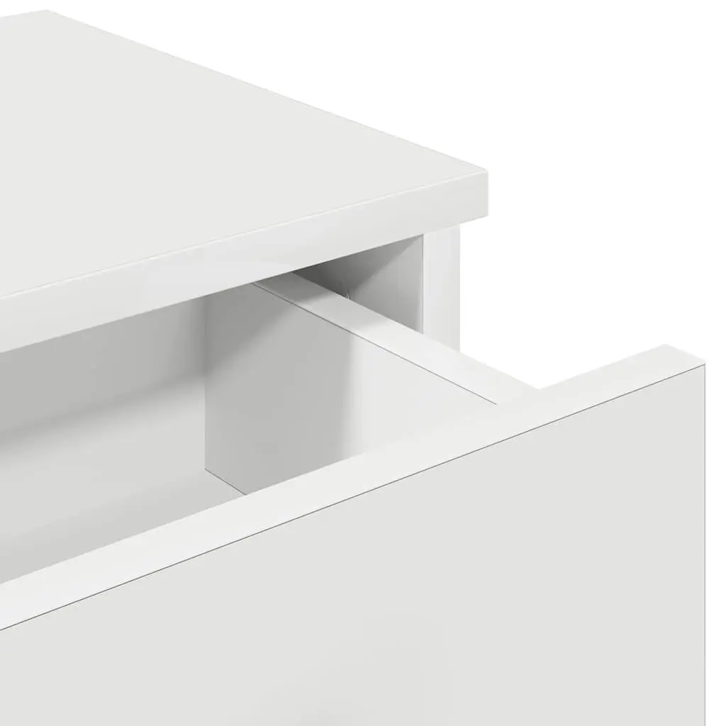 Wall Shelf with Drawers Storage Cabinet 100x37.5x19 cm White Engineered Wood