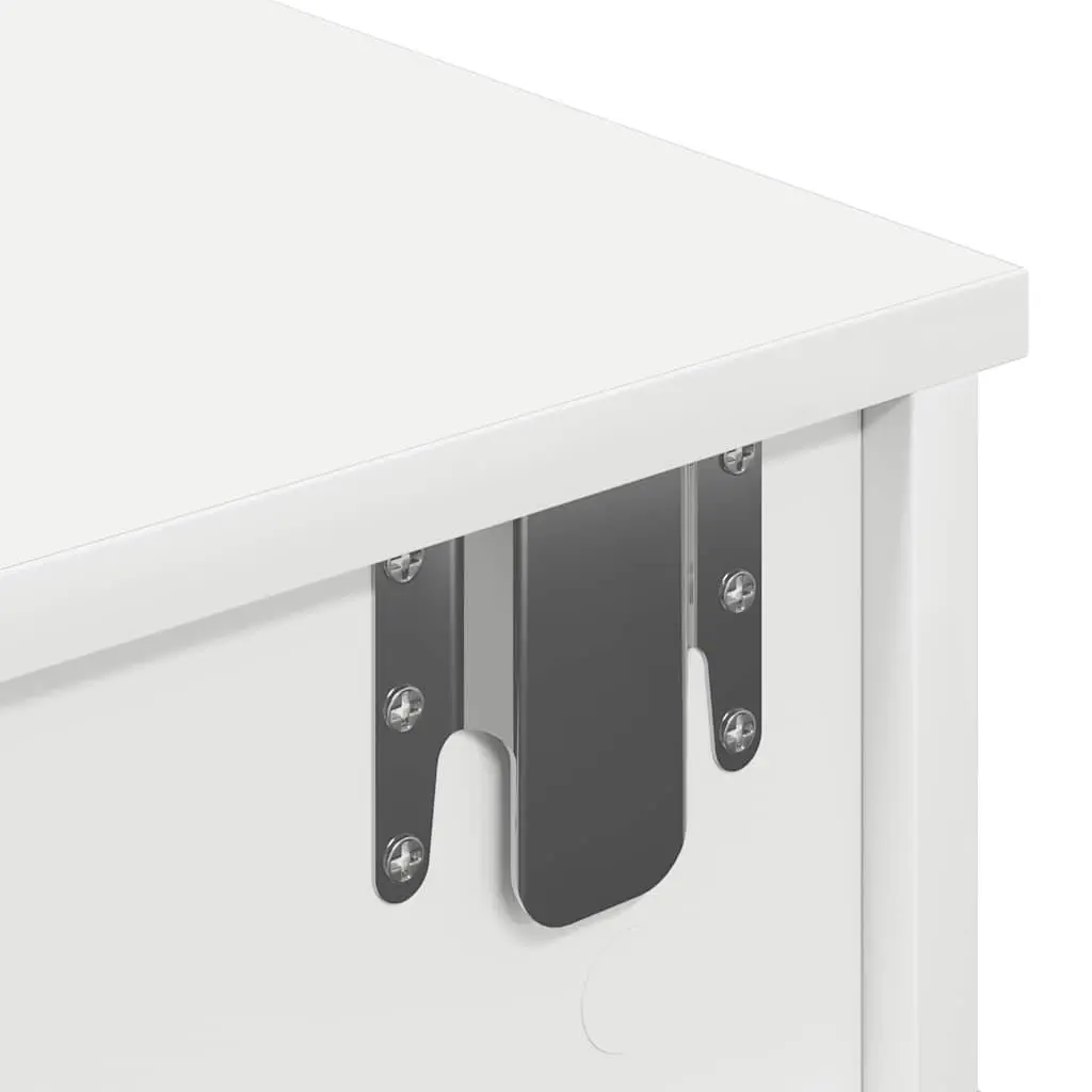 Wall Shelf with Drawers Storage Cabinet 100x37.5x19 cm White Engineered Wood