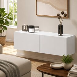 White Wall Shelf with Drawers: Practical Storage Solution