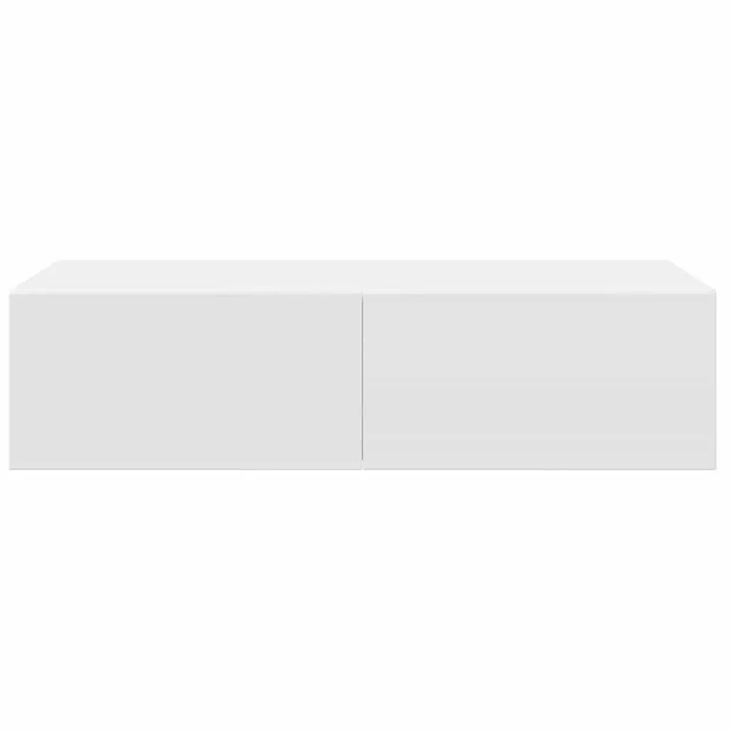 Wall Shelf with Drawers Storage Cabinet Floating Organiser 60 x 26.5 x 15 cm White