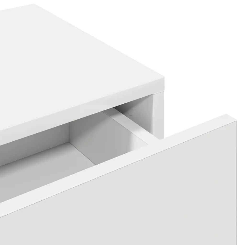 Wall Shelf with Drawers Storage Cabinet Floating Organiser 60 x 26.5 x 15 cm White