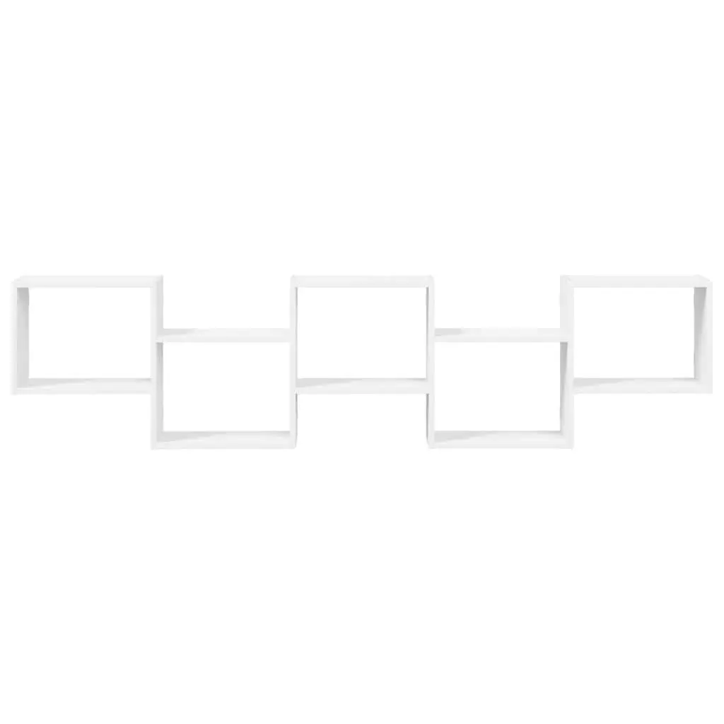 White Wall Cube Shelf with 5 Storage Compartments